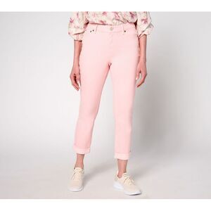Martha Stewart Women's Plus Sz Pants 18 Signature Colored Rolled Hem Pink
